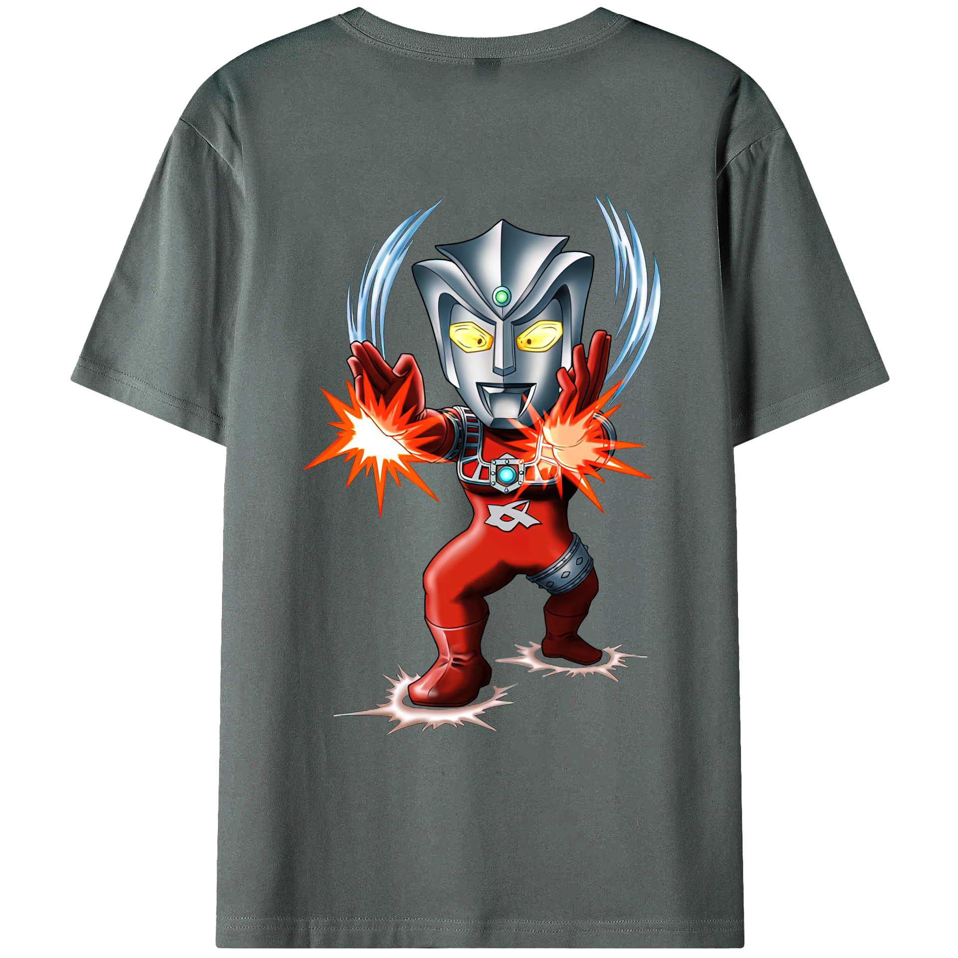 （画像用） ウルトラマン Ultraman 綿100％ メンズ半袖Tシャツ（バックプリント） 通気性